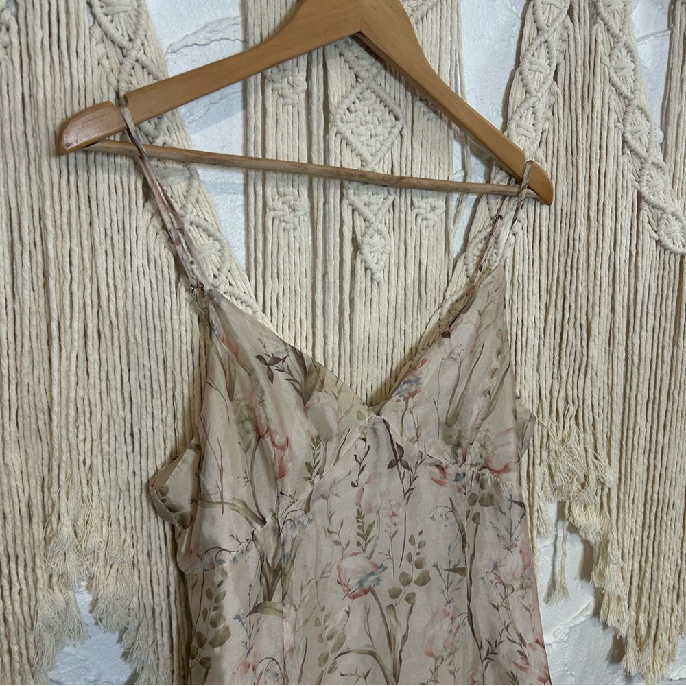 Storia Cream Ruffled Fairy-core Tiered Floral Maxi Dress Women’s size Large - Picture 4 of 16